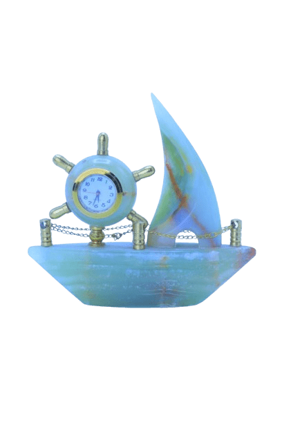Marmor Segelboot-Uhr