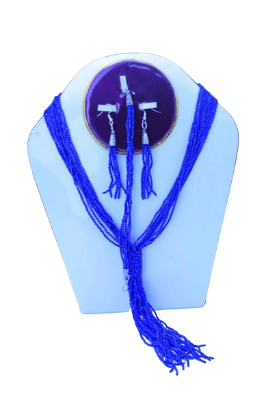 Lapislazuli Perlen-Quasten-Set
