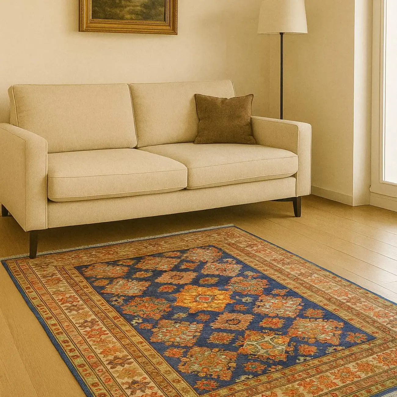 Handgeknüpfter Qazaq Teppich - Afghanischer Nomadenteppich aus Wolle - Orientteppich Boho Vintage - Wohnzimmerteppich - Klassisch