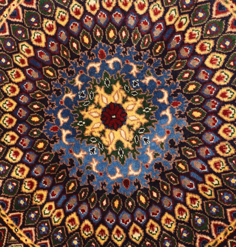 Handgeknüpfter Riza Mahi Kreis Teppich - Afghanischer Nomadenteppich aus Wolle - Orientteppich Boho Vintage - Wohnzimmerteppich - Klassisch – Bild 4
