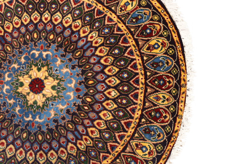Handgeknüpfter Riza Mahi Kreis Teppich - Afghanischer Nomadenteppich aus Wolle - Orientteppich Boho Vintage - Wohnzimmerteppich - Klassisch – Bild 3