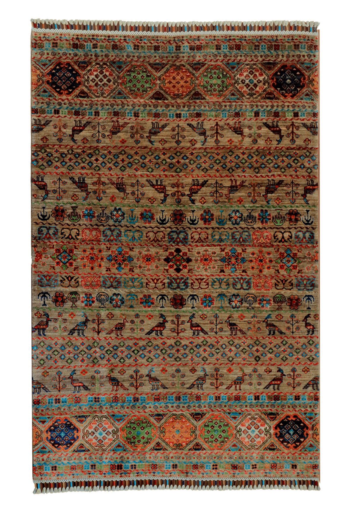 Handgeknüpfter KhorjinTeppich - Afghanischer Nomadenteppich aus Wolle - Orientteppich Boho Vintage - Wohnzimmerteppich - Klassisch – Bild 2