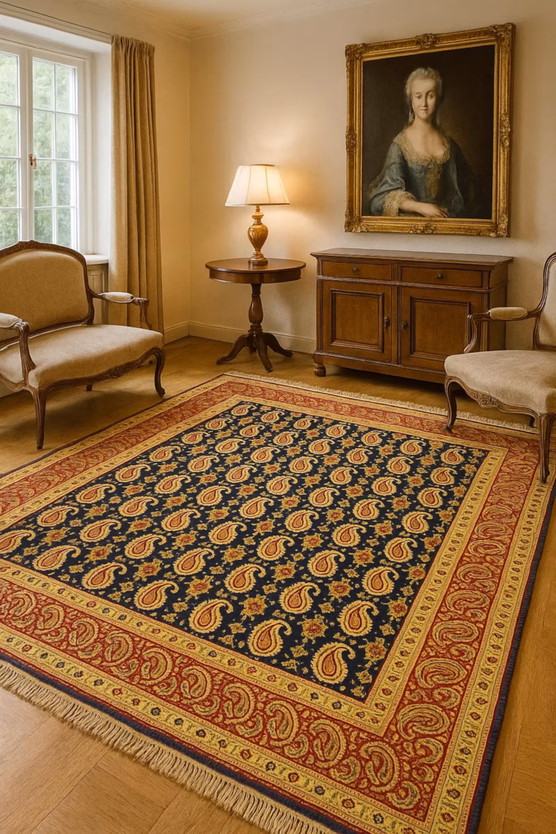 Handgeknüpfter Zanjerak Teppich - Afghanischer Nomadenteppich aus Wolle - Orientteppich Boho Vintage - Wohnzimmerteppich - Klassisch