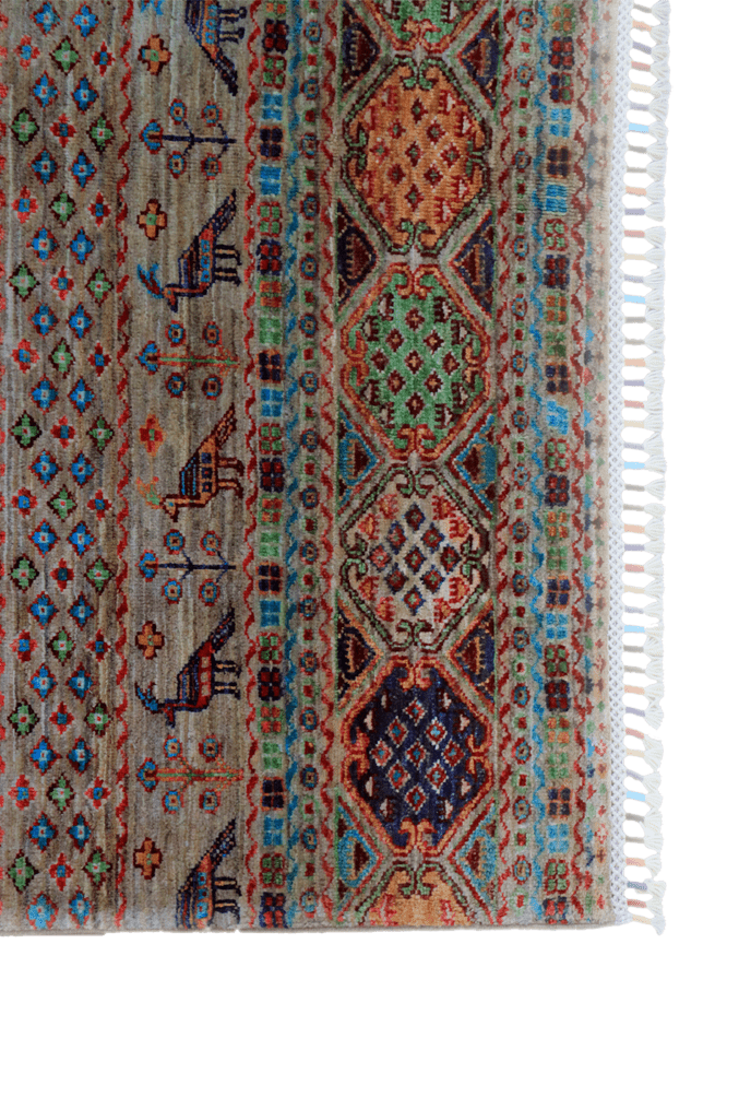 Handgeknüpfter KhorjinTeppich - Afghanischer Nomadenteppich aus Wolle - Orientteppich Boho Vintage - Wohnzimmerteppich - Klassisch – Bild 4