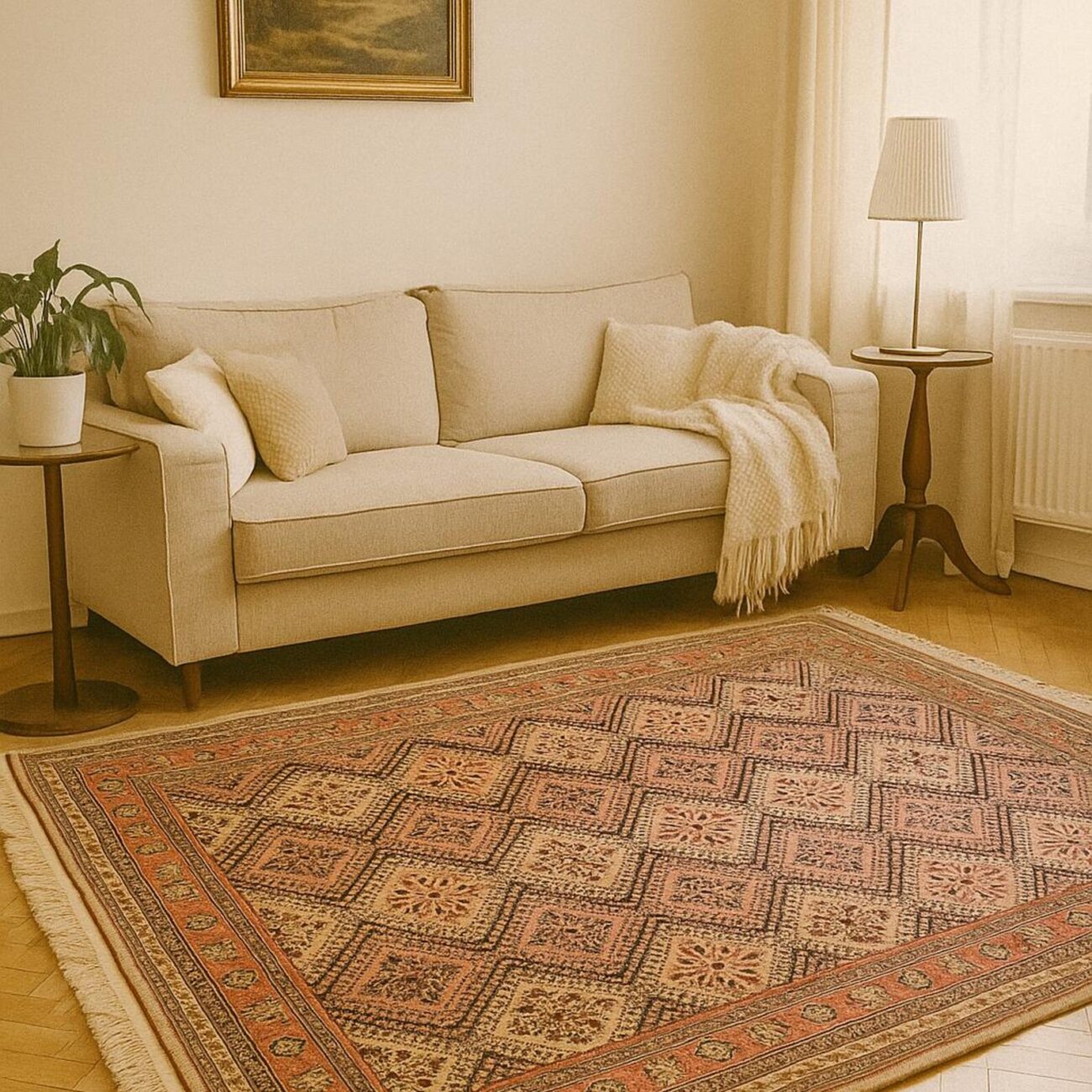 Handgeknüpfter Yousuf Bayee Teppich - Afghanischer Nomadenteppich aus Wolle - Orientteppich Boho Vintage - Wohnzimmerteppich - Klassisch