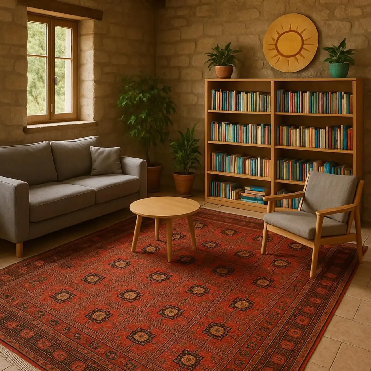 Handgeknüpfter Bukharayee Piazi Teppich - Afghanischer Nomadenteppich aus Wolle - Orientteppich Boho Vintage - Wohnzimmerteppich - Klassisch
