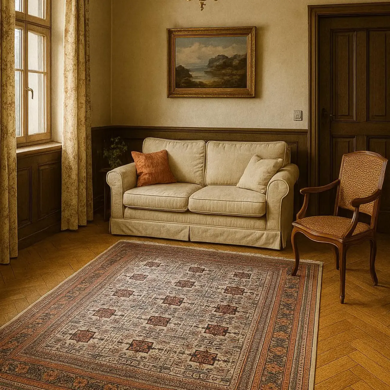 Handgeknüpfter Bukharayee Teppich - Afghanischer Nomadenteppich aus Wolle - Orientteppich Boho Vintage - Wohnzimmerteppich - Klassisch