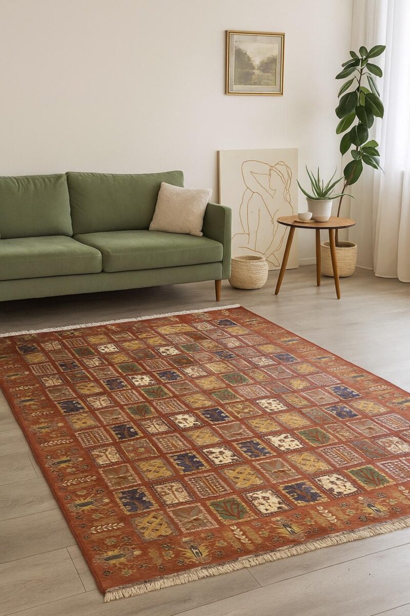 Handgeknüpfter Chahar fasel Teppich - Afghanischer Nomadenteppich aus Wolle - Orientteppich Boho Vintage - Wohnzimmerteppich - Klassisch