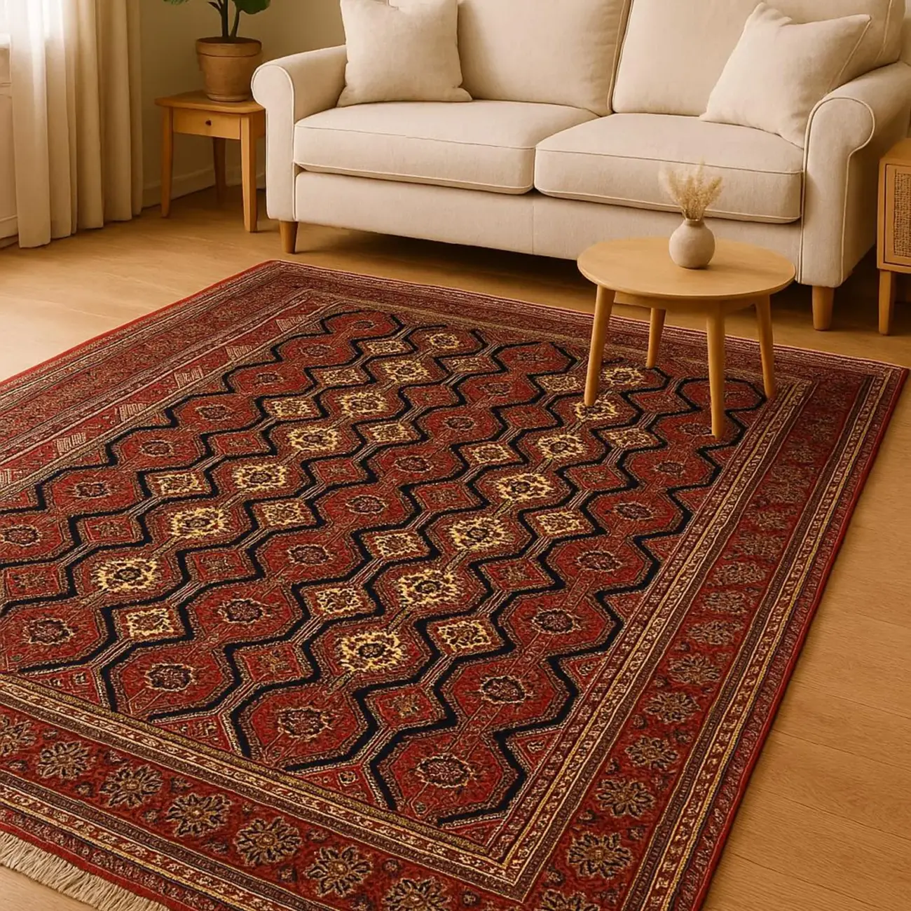 Handgeknüpfter Yousuf Baye sada Teppich - Afghanischer Nomadenteppich aus Wolle - Orientteppich Boho Vintage - Wohnzimmerteppich - Klassisch
