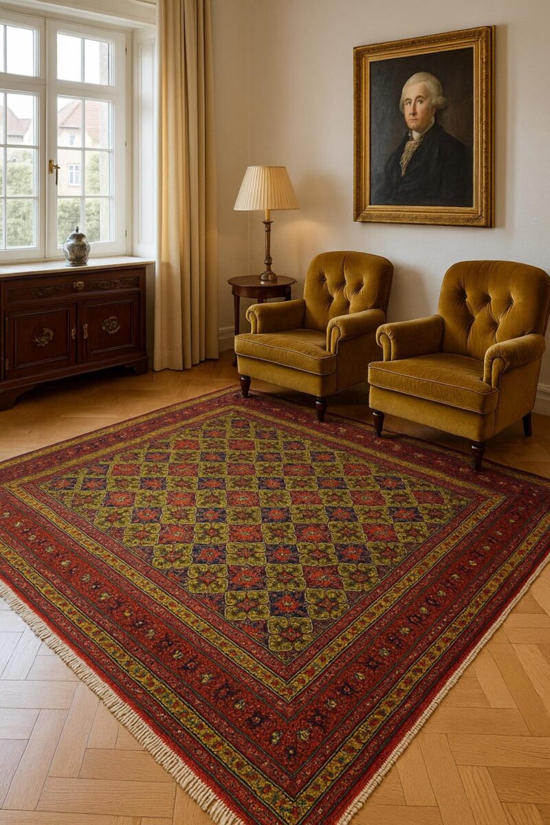 Handgeknüpfter Yousufi Teppich - Afghanischer Nomadenteppich aus Wolle - Orientteppich Boho Vintage - Wohnzimmerteppich - Klassisch