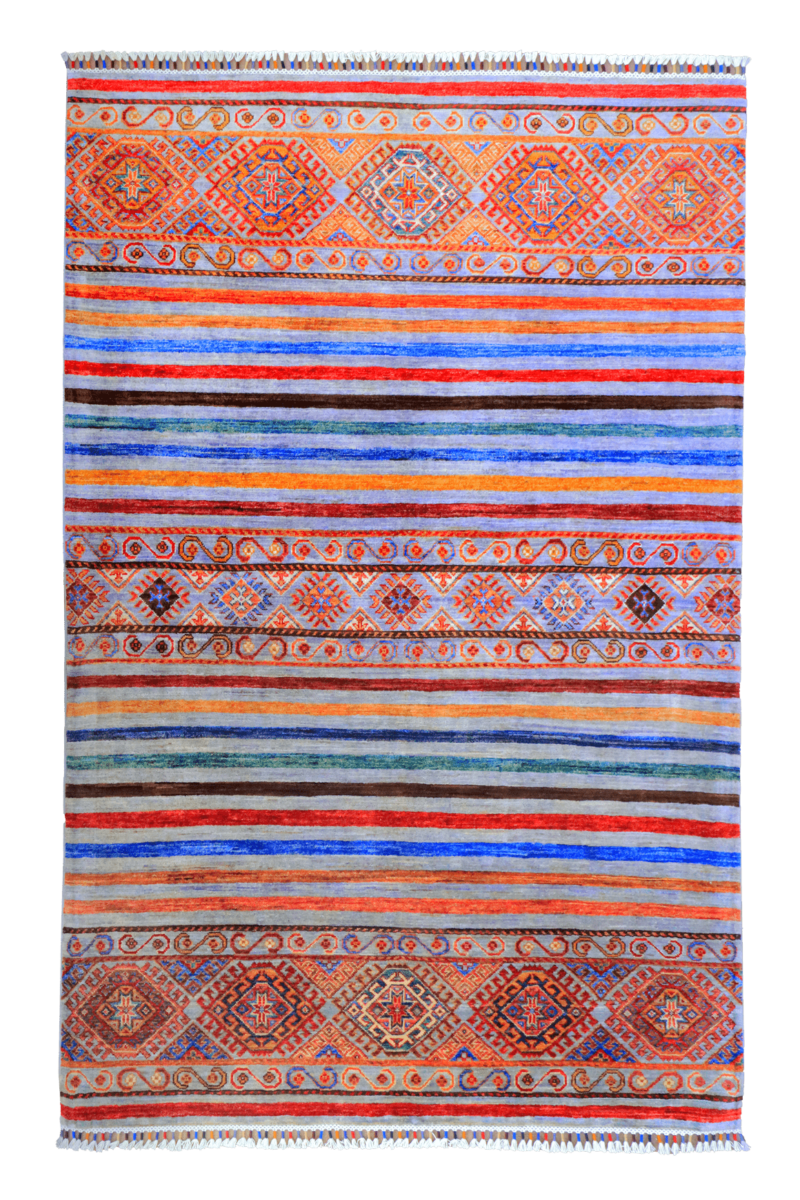 Handgeknüpfter KhorjinTeppich - Afghanischer Nomadenteppich aus Wolle - Orientteppich Boho Vintage - Wohnzimmerteppich - Klassisch – Bild 2