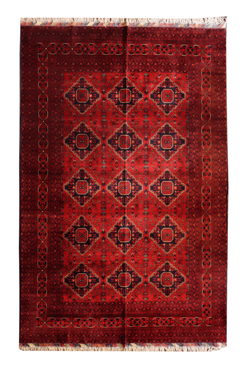 Handgeknüpfter Khumyab Teppich - afghanischer Nomadenteppich aus Wolle - Orientteppich Boho Vintage - Wohnzimmerteppich - Klassisch – Bild 2