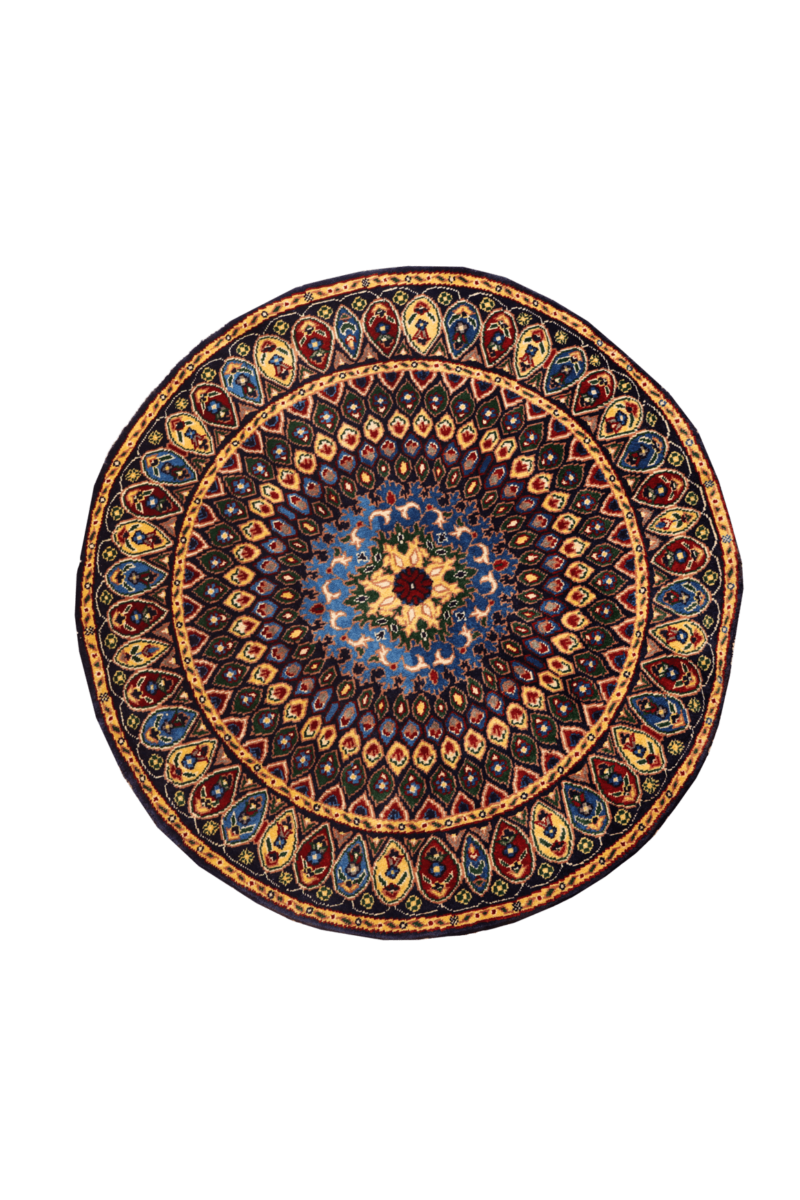 Handgeknüpfter Riza Mahi Kreis Teppich - Afghanischer Nomadenteppich aus Wolle - Orientteppich Boho Vintage - Wohnzimmerteppich - Klassisch – Bild 2