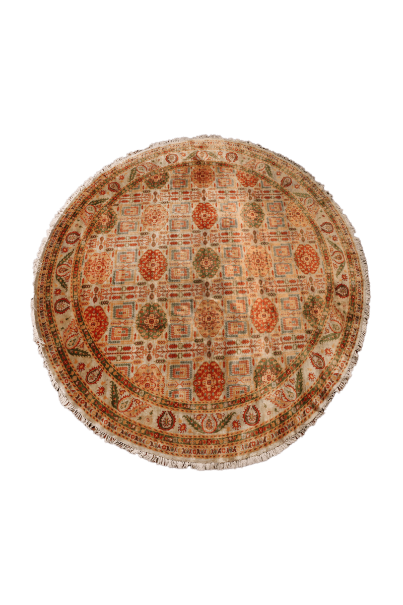 Handgeknüpfter Naqsh Gandomak Kreis Teppich - Afghanischer Nomadenteppich aus Wolle - Orientteppich Boho Vintage - Wohnzimmerteppich – Bild 2