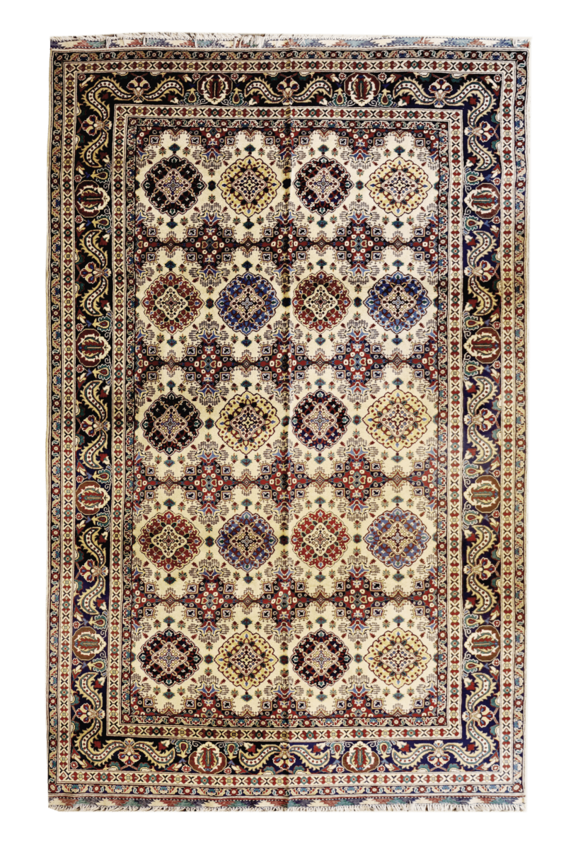 Handgeknüpfter Orientteppich - Abrishum Naqsha - Seidenteppich aus Afghanistan - Wohnzimmer/Boho Unikat – Bild 2