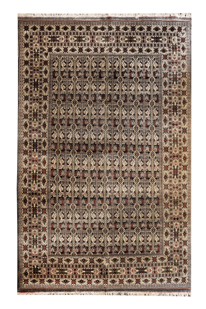 Handgeknüpfter Ala Bakhmal Teppich - Afghanischer Nomadenteppich aus Wolle & Seide - Orientteppich Boho Vintage - Wohnzimmerteppich – Bild 2